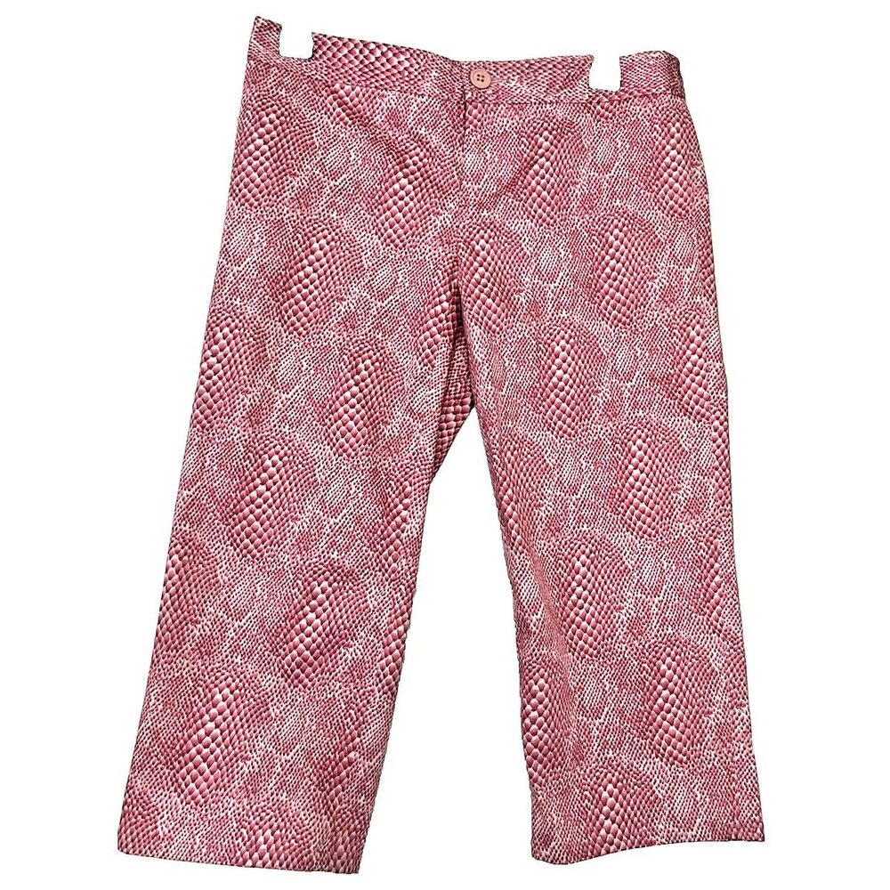 Shelli Segal Y2K Snake Print Capri 4 NWT‎ Pink Low Rise Straight Leg Pants Edgy